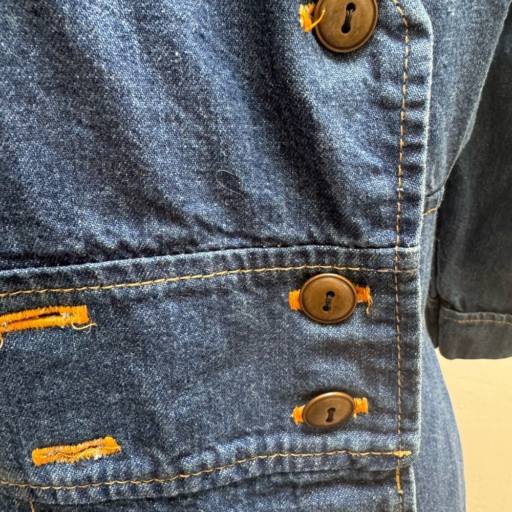 Vintage 90s Avon Fashions Denim Kokopelli Midi Dress | Southwest Boho - Picture 6 of 12